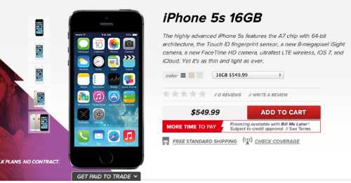 Virgin Mobile iPhone 5s $550 Virgin Mobile iPhone 5s