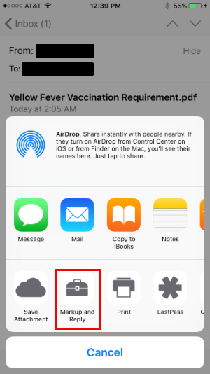 How to annotate Mail attachments in iOS 9.