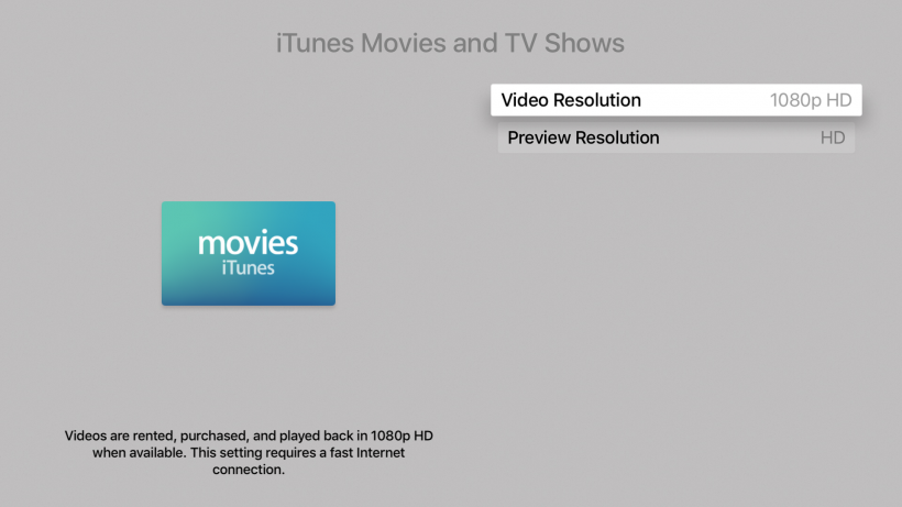 Apple TV resolution