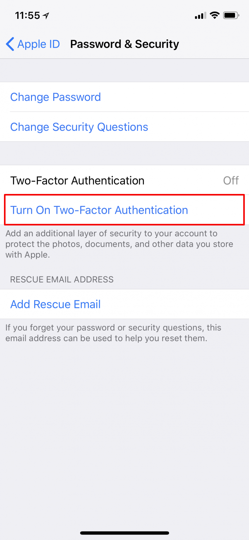 How to activate two factor authentication (2FA) for Apple ID on iPhone and iPod.