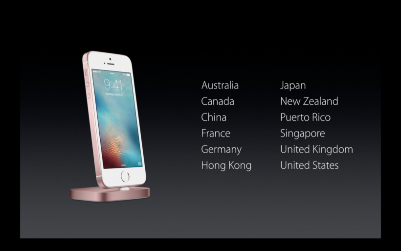 iPhone SE initial launch markets