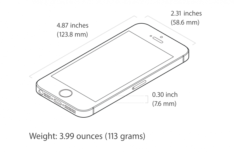 وزن وأبعاد iPhone SE