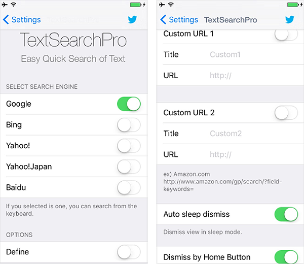 TextSearchPro settings