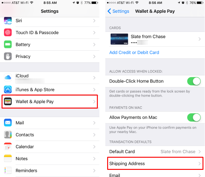 How to change, update, add and delete the shipping address for Apple Pay.