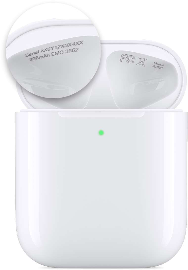 AirPods charging case serial number