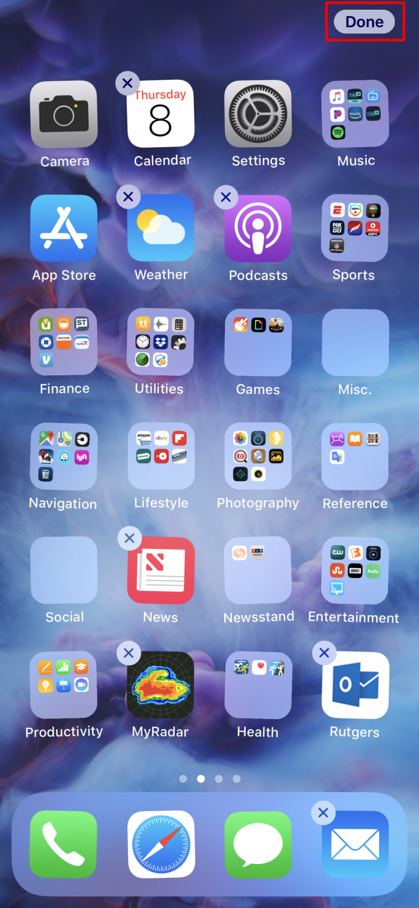 How to stop app icons from wiggling after arranging them on iPhone X.