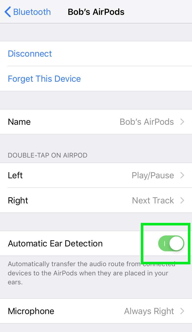 AirPods disable Automatic Ear Detection 3