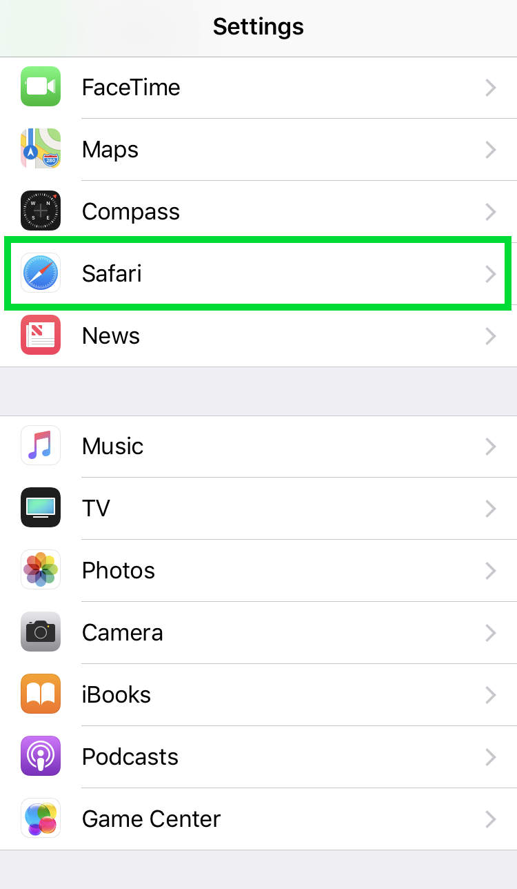 Safari Settings iOS