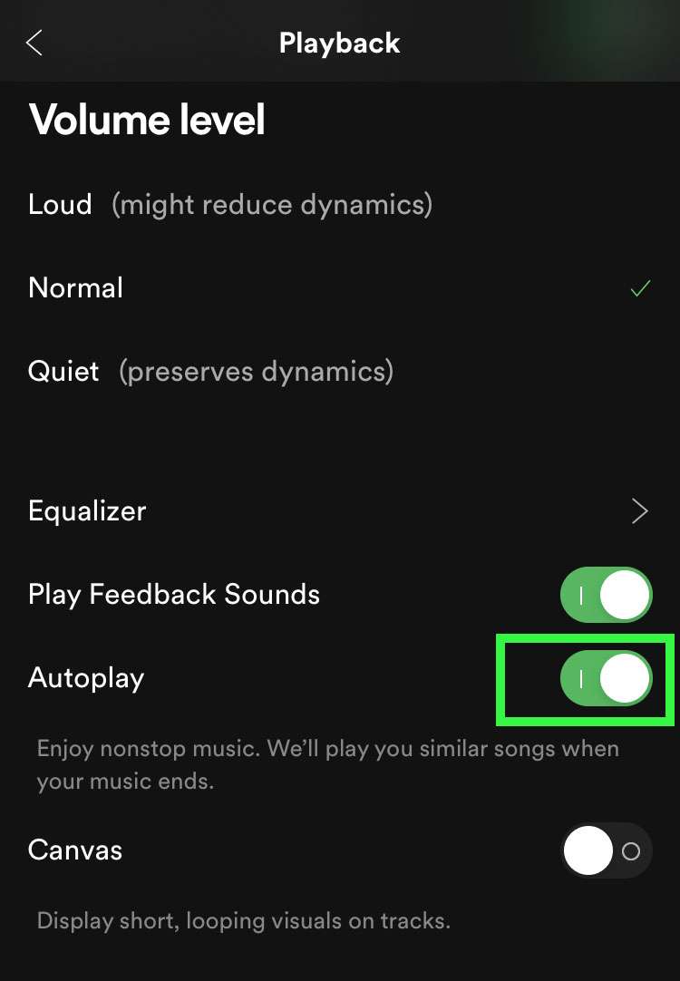 Turn off Spotify autoplay