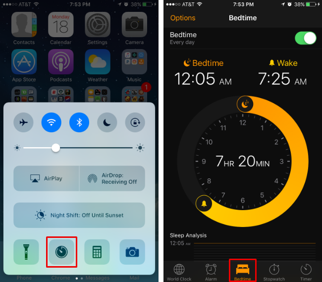 How to use the Bedtime feature in iOS 10.