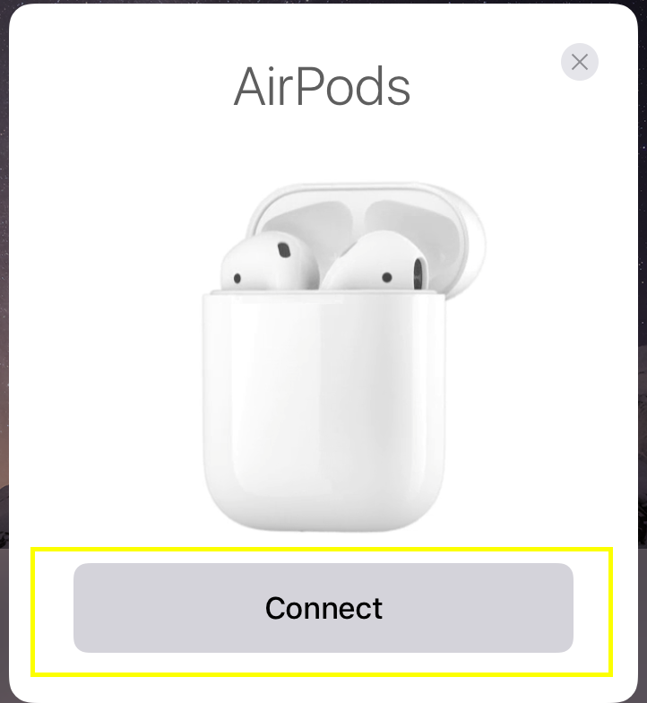 AirPods connect prompt