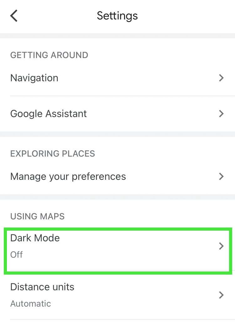 Google Maps dark mode 3