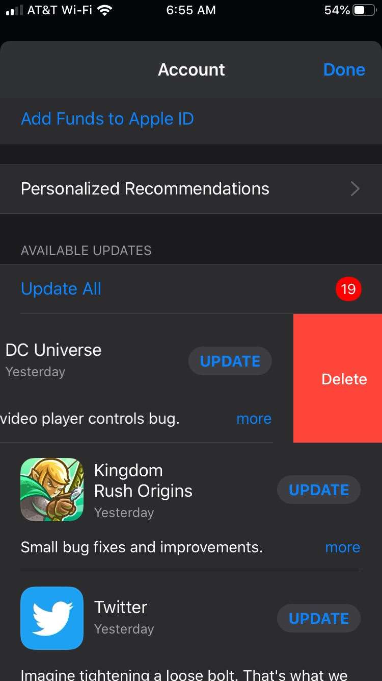 Delete Apps iOS 13