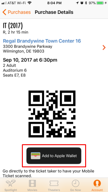 How to add movie tickets to Apple Wallet in iOS iPhone.