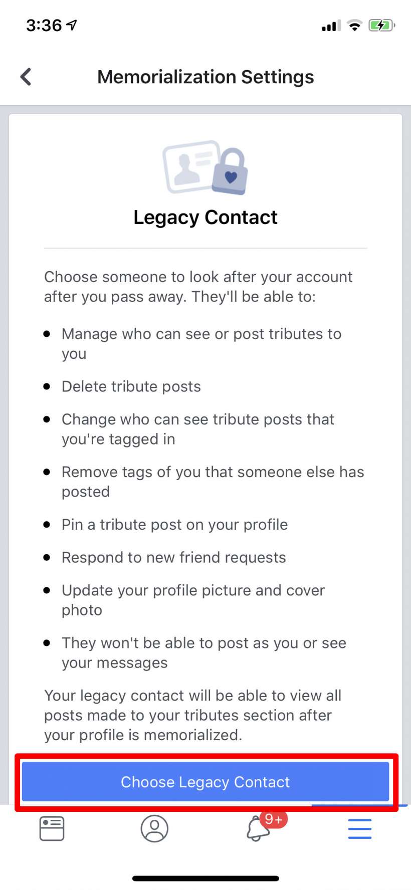 How to add a legacy contact and have your Facebook account deleted after you die.