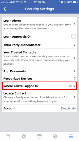 How to log out of all active Facebook sessions from iPhone or iPad.
