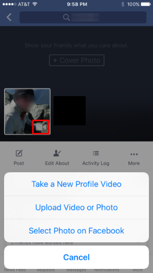 How to use a video as your Facebook profile picture using the iOS app.