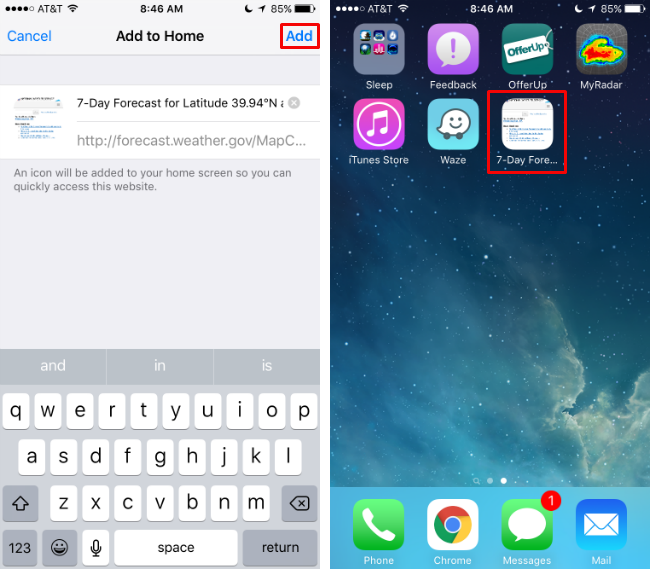 How to add a web page shortcut to your Home Screen on iPhone.