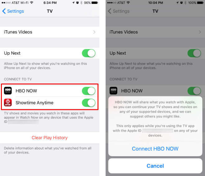 How to link channels to the iOS TV app.