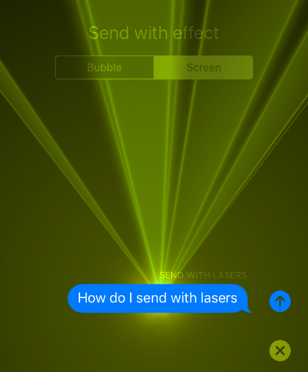 iOS 10 Laser Text Messages