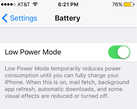 Low Battery Disable