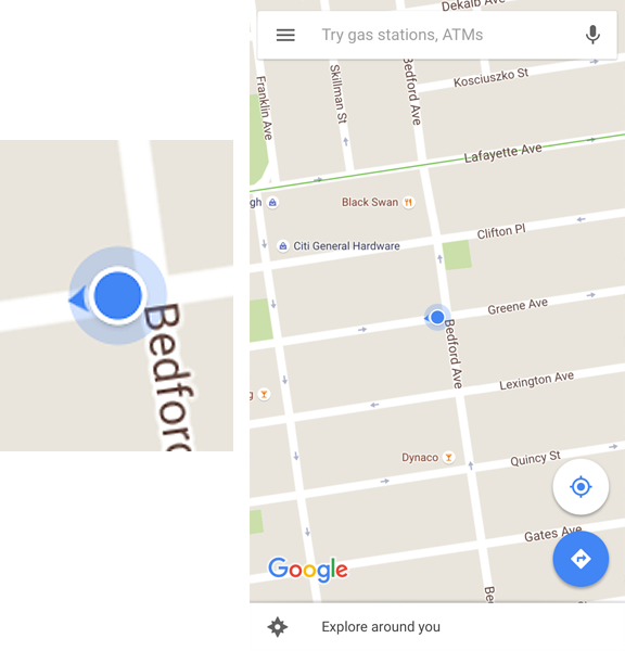 Google maps directional arrow