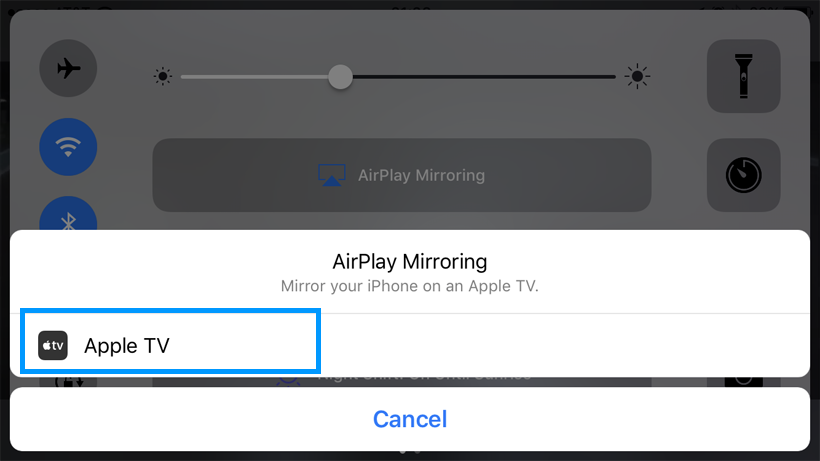 AirPlay Mirroring select device