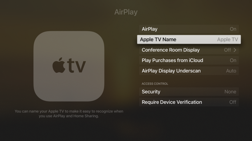 Network name Apple TV