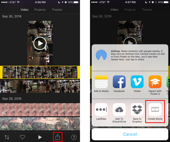 How to change the orientation of an iPhone video.