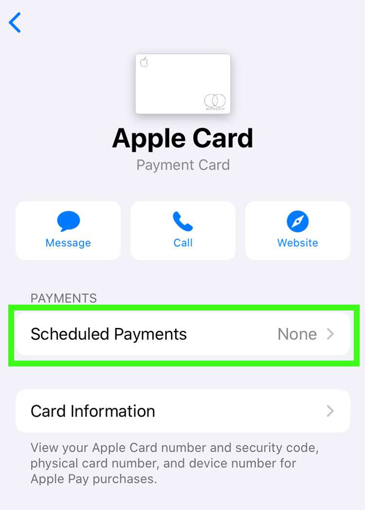 Apple Card automatic payments 2