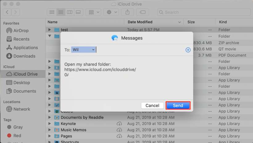 كيفية مشاركة المجلدات على iCloud من جهاز Mac.