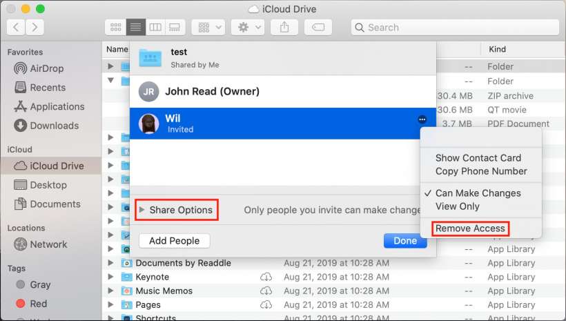 كيفية مشاركة المجلدات على iCloud من جهاز Mac.