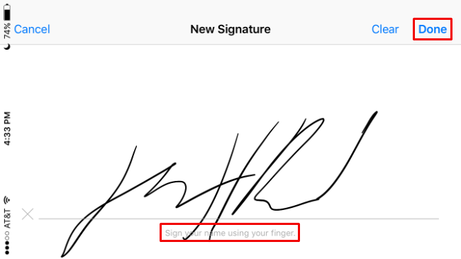 How to add a signature to a document from iPhone.