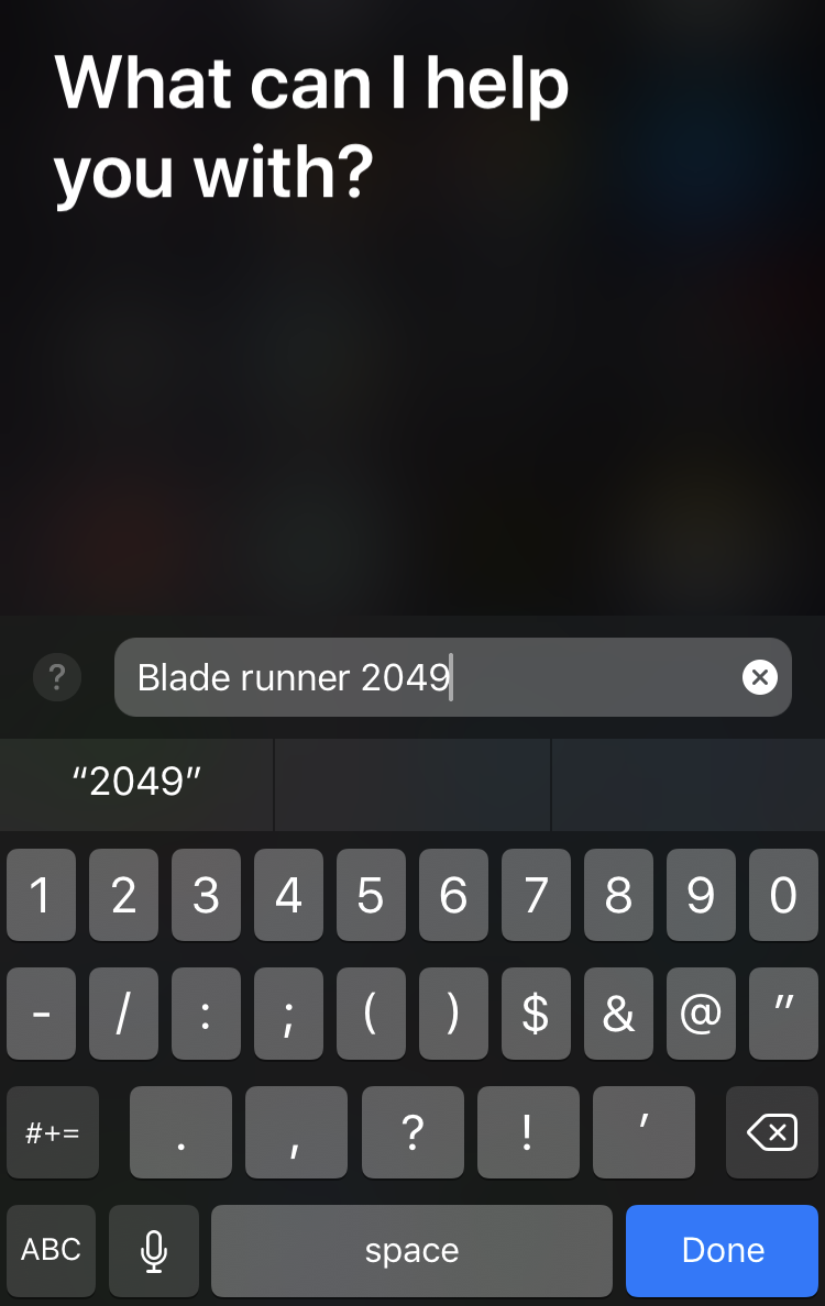 Type to Siri text query
