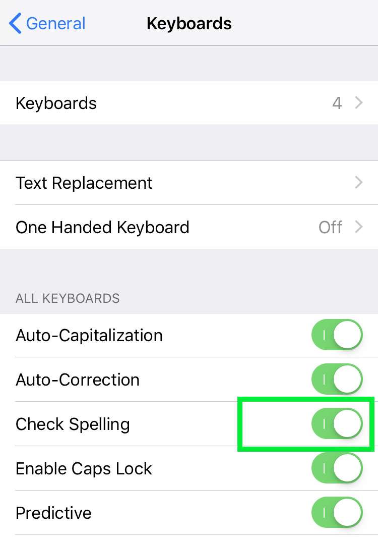 Use iOS spell check multiple languages iPhone