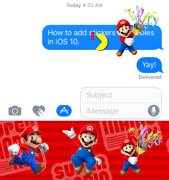 Add Stickers to Message Bubbles
