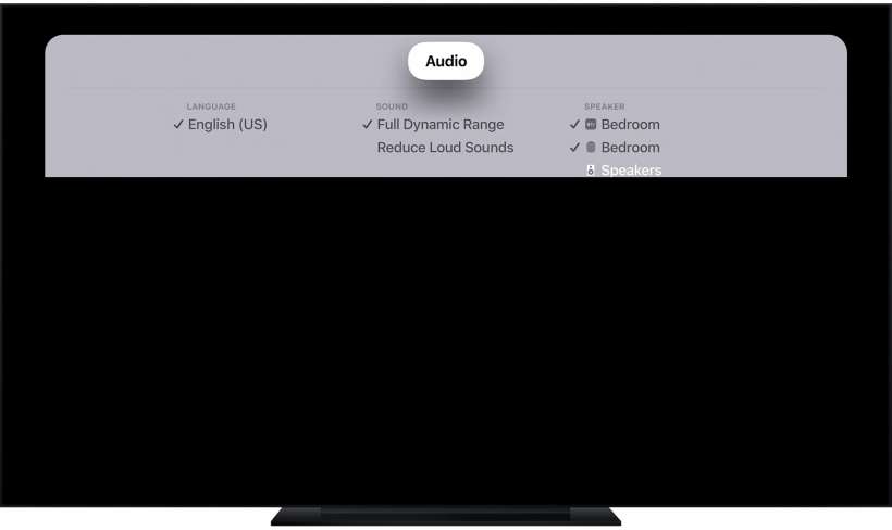 Apple TV Audio Menu