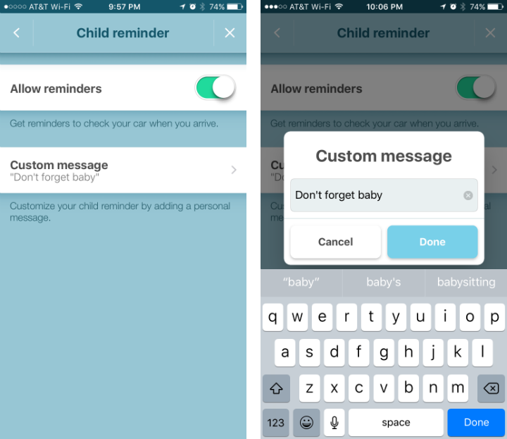 How to use the child reminder in Waze.