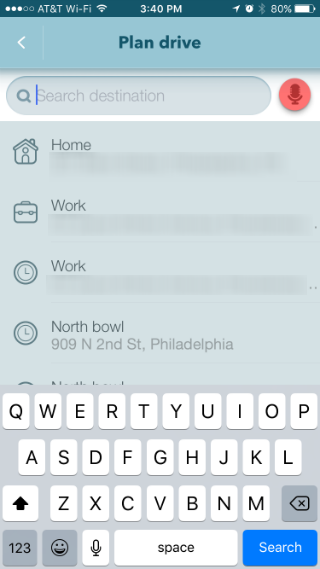 How to schedule navigation with Waze on iPhone.
