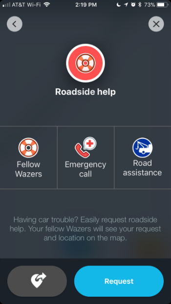 How to request roadside assistance with Waze on iPhone.