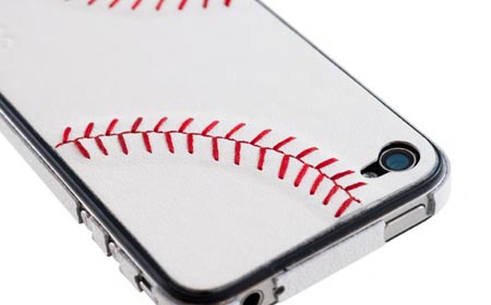 apple iphone skin sportLEATHER ZAGG baseball