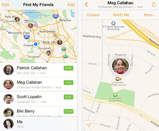 Find My Friends update iOS 7