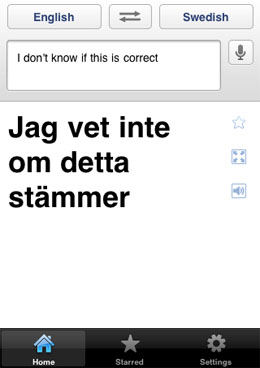 Google Translate iOS app speaks