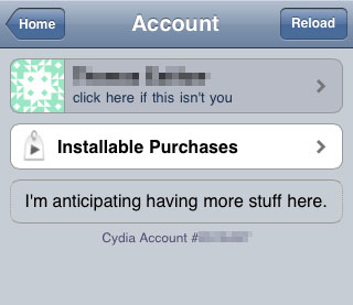 Cydia account number