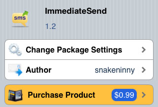 iPhone SMS ImmediateSend tweak ImmediateSend Cydia tweak