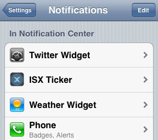 Cydia Twitter Widget iOS 6 set