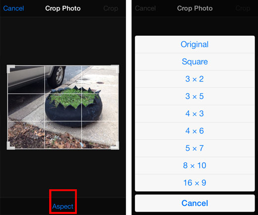 iOS 7 crop photo tutorial 2