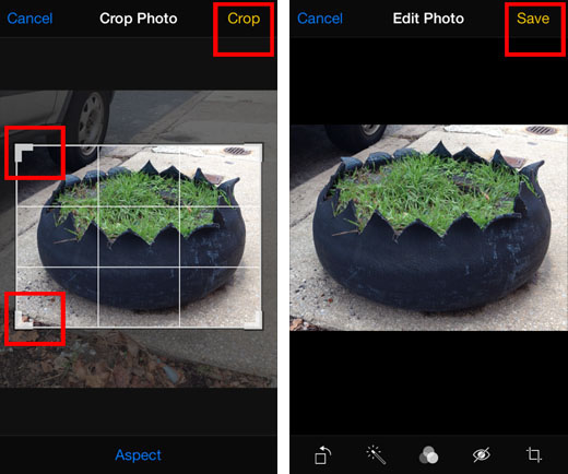 iOS 7 crop photo tutorial 3