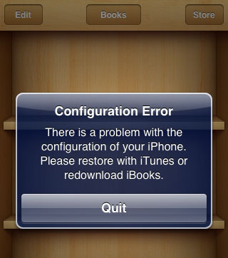 iOS 5.0.1 jailbreak iBooks error