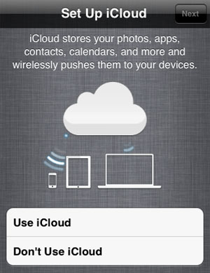 opt out of iCloud iPhone restore iOS 5